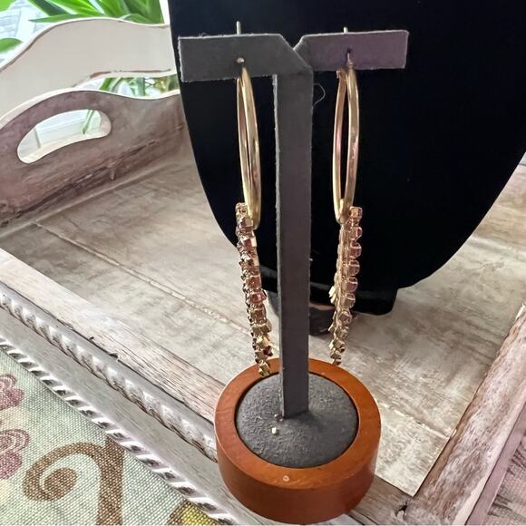 Gold Tone Hoop Earrings - Picture 3 of 7